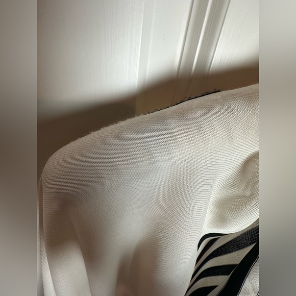 St. John Red, Black, and White Striped Cardigan - Picture 4 of 16